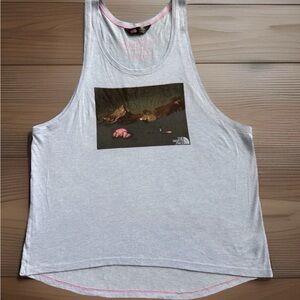 THE NORTH FACE Tank Womens X-Large Light Blue Mountain Graphic Top SUPER RARE!!!